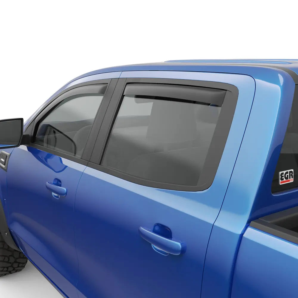 Image showing EGR In-Channel Window Visors Mounted on Ford Ranger Rear View
