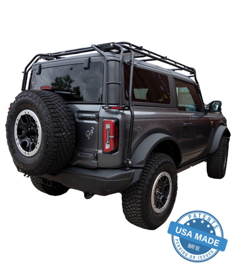 Rear view of the Gobi Stealth Rack For Ford Bronco 2-Door 