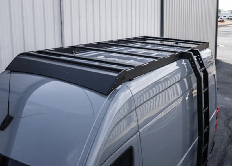 Close Up View Of The Backwoods Mercedes Sprinter DRIFTR Roof Rack
