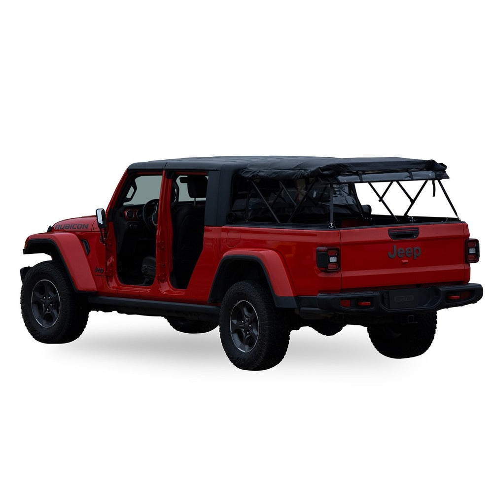 Installed Fas-Top Traveler Truck Tonneau & Topper For Jeep With Open Sides
