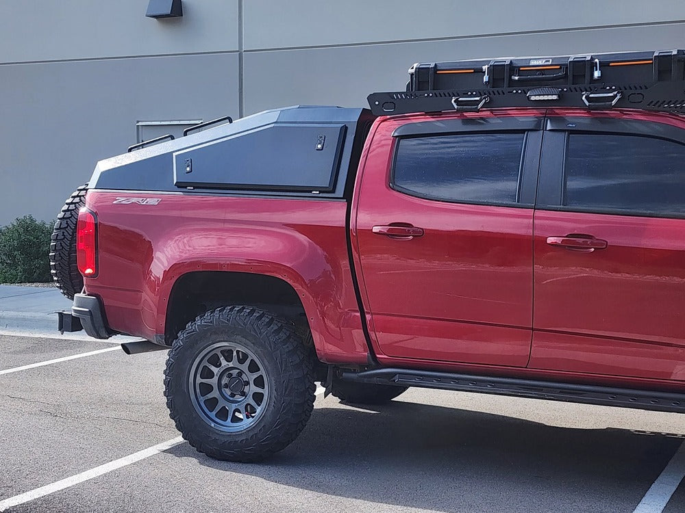 Side View Of The Mounted GAIA Campers Colorado/Canyon Shadow Top Truck Cap