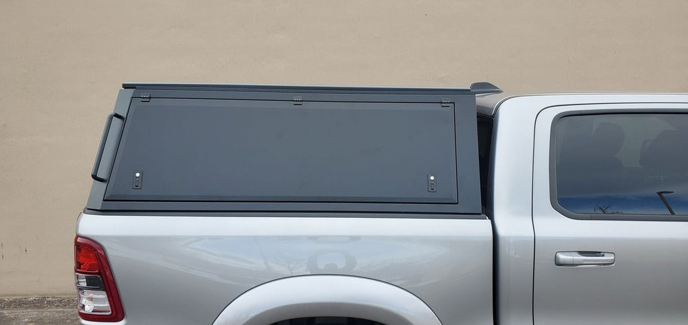 Close Up Side View Of The Installed GAIA Campers RAM 1500 Truck Cap