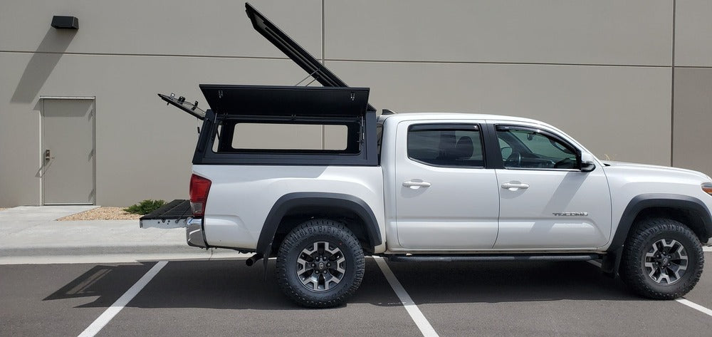 Side View Of The GAIA Campers 3rd Gen Toyota Tacoma Shortbed Truck Cap