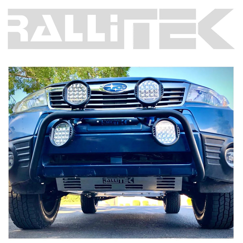 Front View Of The Mounted RalliTEK Subaru Forester Front Skid Plate