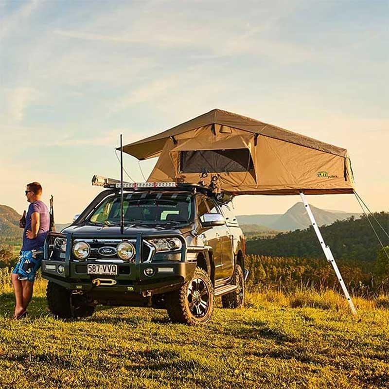 TJM Yulara Roof Top Tent On top Of Ford Ranger Open View