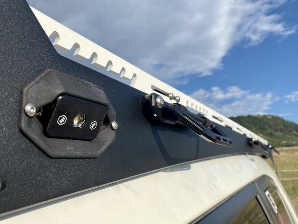 Close Up View Of The upTOP Overland Alpha FJ Cruiser Roof Rack Grab Handles