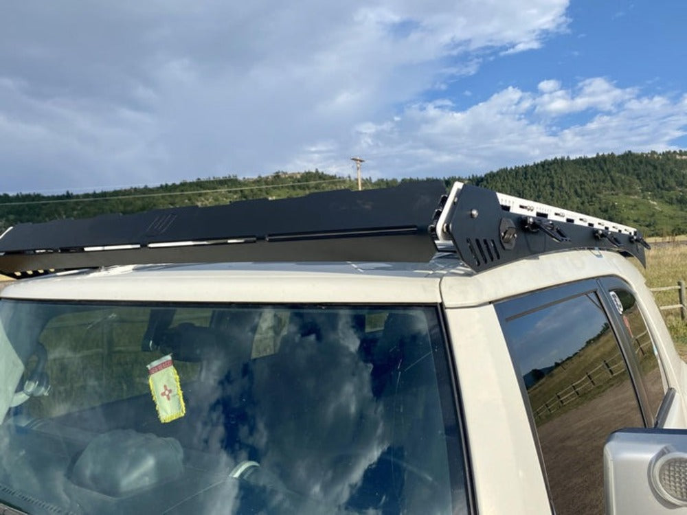 upTOP Overland Alpha FJ Cruiser Roof Rack Integrated Wind Deflector