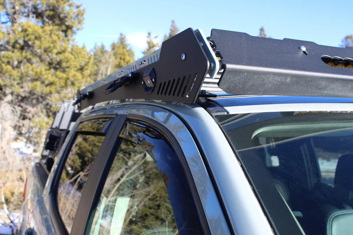 Image highlighting the alpha roof rack mounted on a ford ranger truck