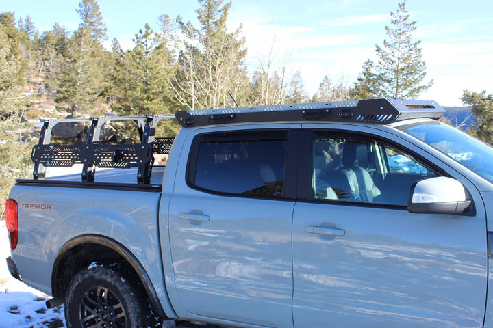 Full zoomed out view of the rugged alpha platform rack by uptop overland