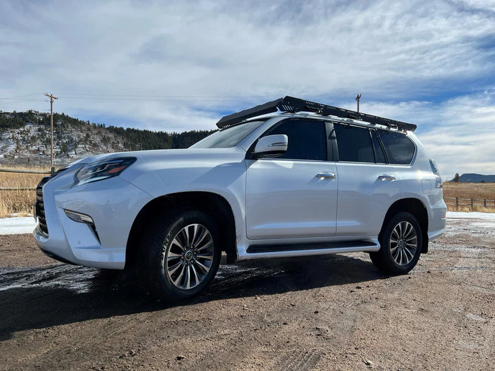Image showing the side view of the upTop Overland Alpha Platform roof rack that works with a sunroof