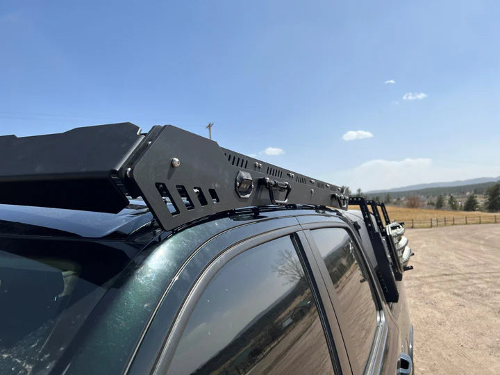 Front view of the uptop overland platform roof rack in use