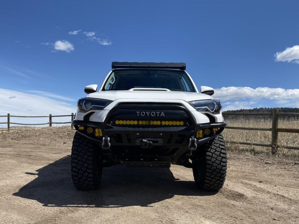 Front View Of The Mounted upTOP Overland Bravo 4Runner Roof Rack
