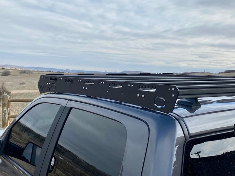Close Up View Of The Back Side Of The upTOP Overland Bravo RAM 1500 Crew Cab Roof Rack