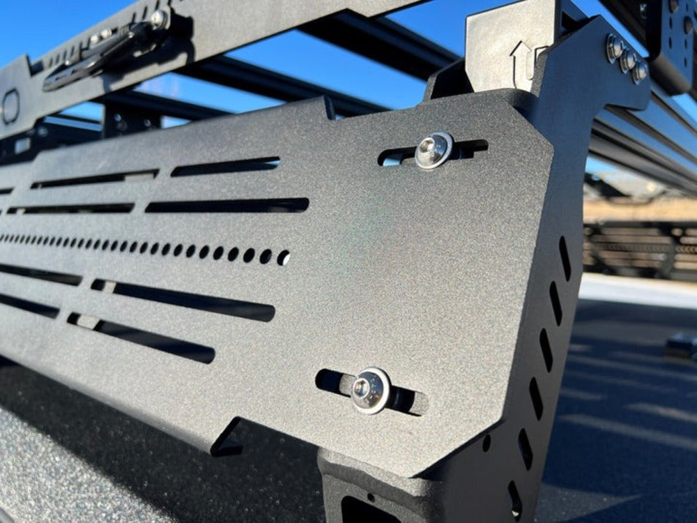 Close Up View Of The Accessory Panel On The upTOP Overland Diamondback TRUSS Bed Rack