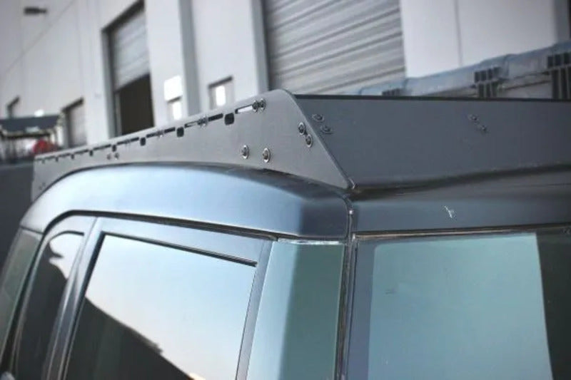 Westcott Designs FJ Cruiser Roof Rack Close Up View Of The Wind Deflector