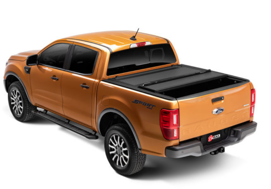 Partially Closed BAKFlip MX4 Truck Bed Cover For Ford Ranger 2019-2021