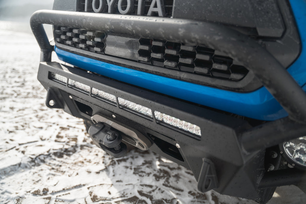 CBI Dakar Hybrid Front Bumper for Toyota Tacoma LED Light Installed