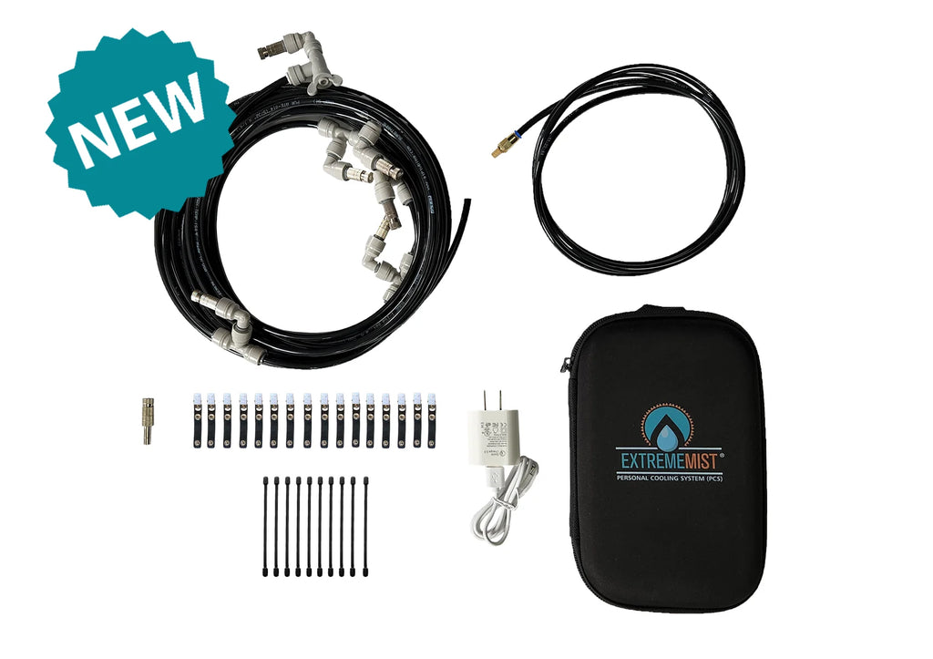 Image Showing The ExtremeMist Portable Misting System PRO Kit with Storage Box Unpacked 