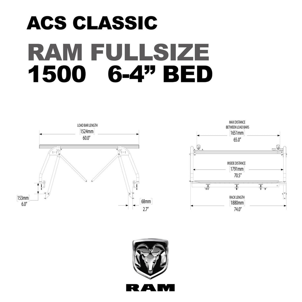 Leitner Active Cargo System ACS CLASSIC Bed Rack For DODGE RAM 1500 6-4 bed