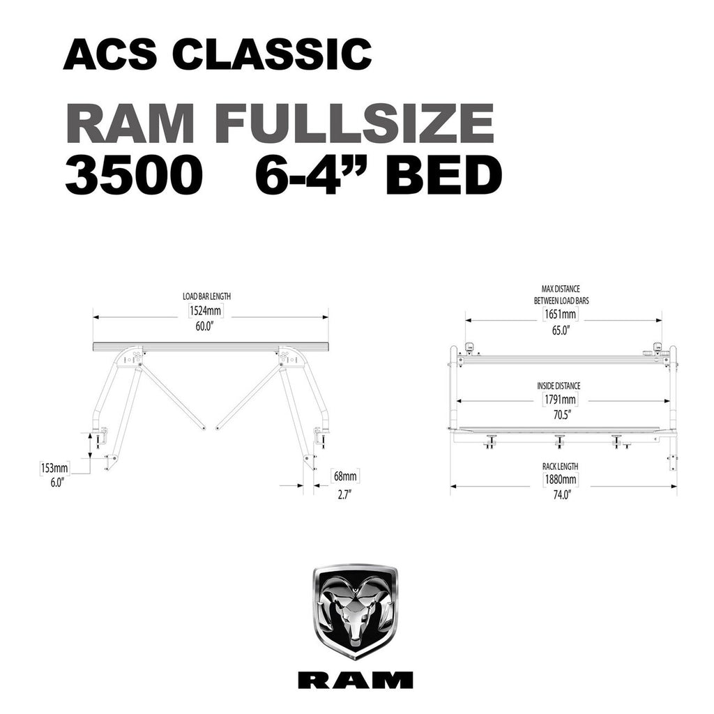 Leitner Active Cargo System ACS CLASSIC Bed Rack For DODGE RAM 3500 6-4 bed