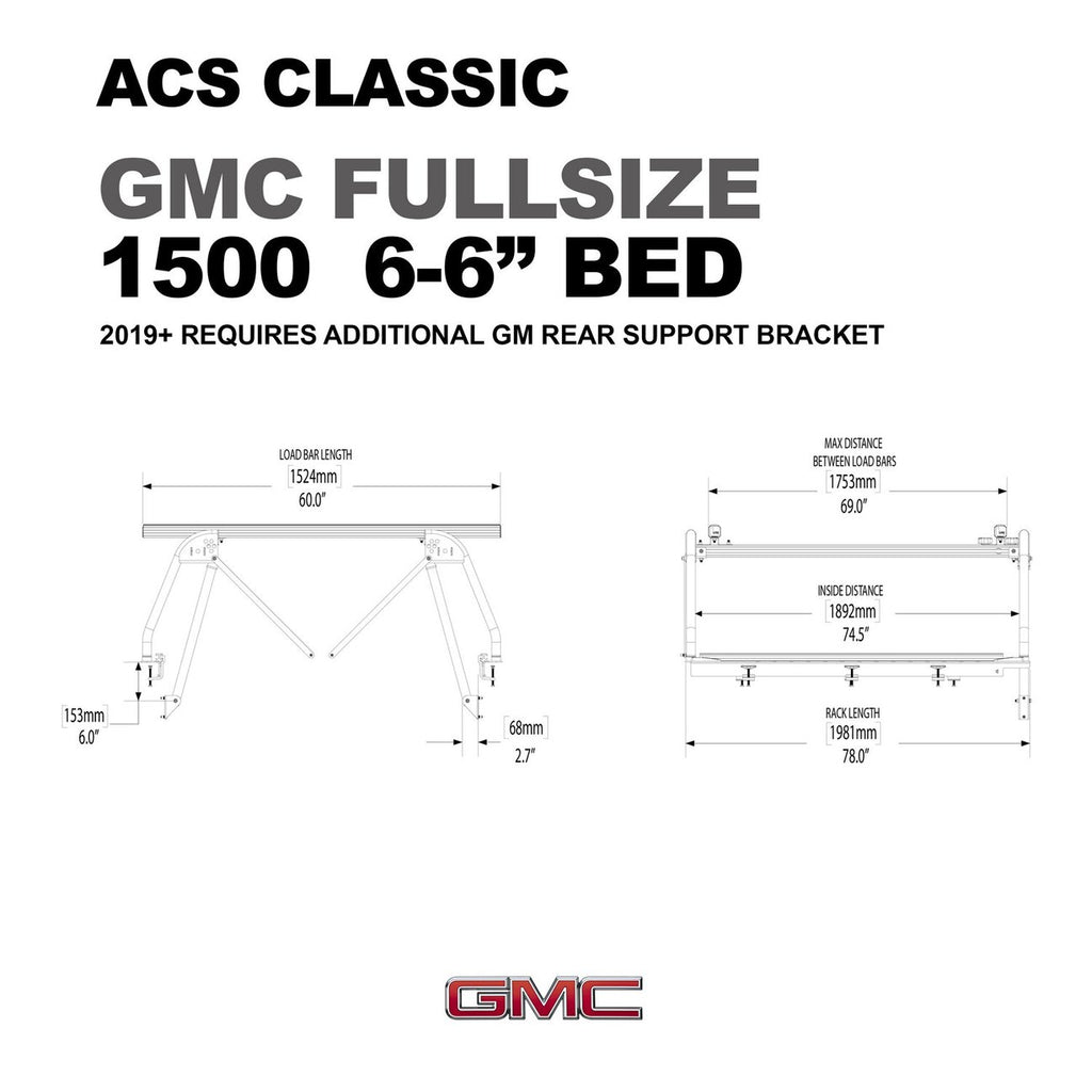 Leitner Active Cargo System ACS CLASSIC Bed Rack For GMC Pickup Trucks 1500 6-6 Bed