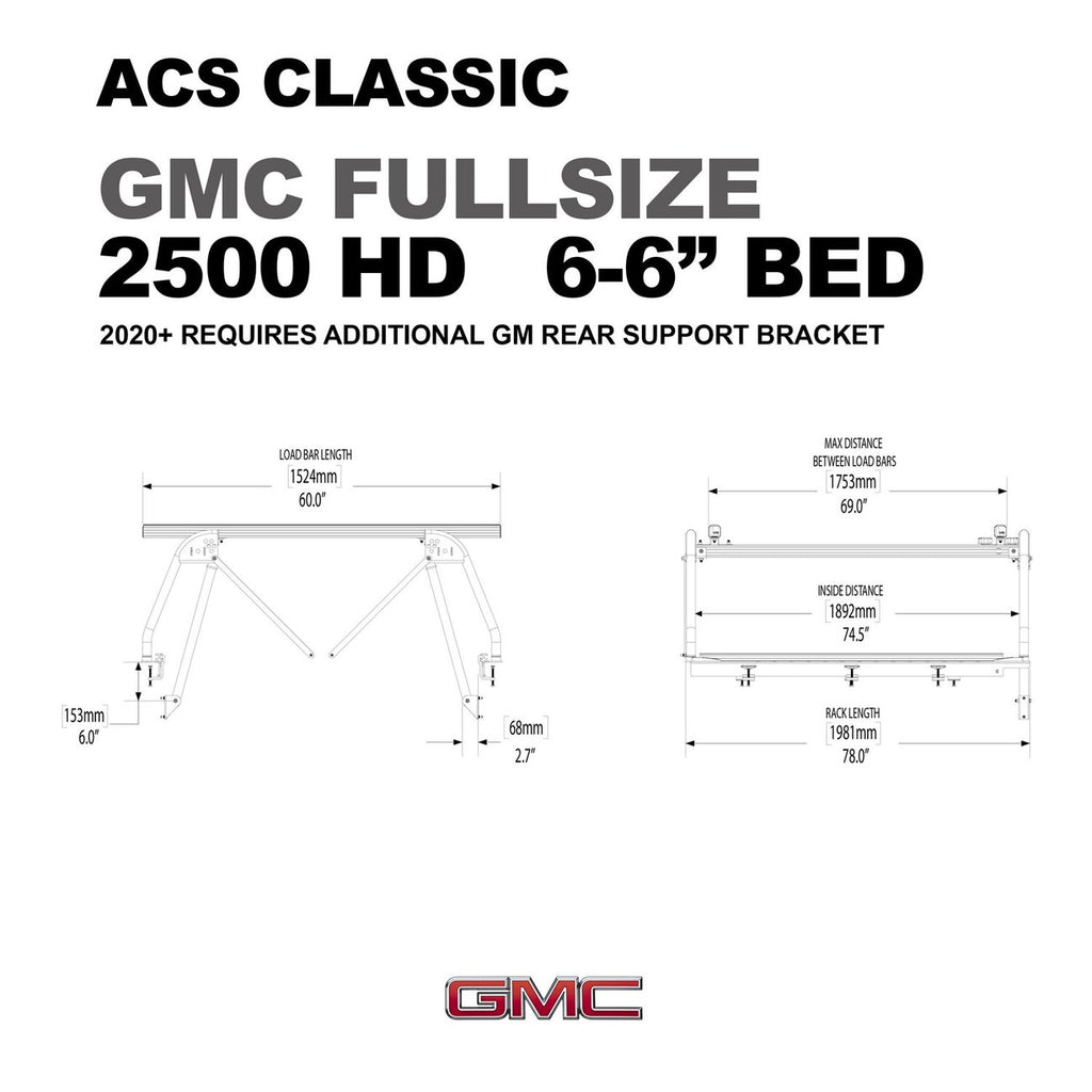 Leitner Active Cargo System ACS CLASSIC Bed Rack For GMC Pickup Trucks 2500 HD 6-6 Bed