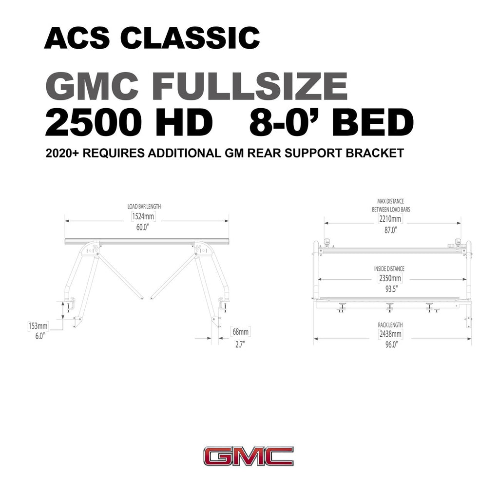 Leitner Active Cargo System ACS CLASSIC Bed Rack For GMC Pickup Trucks 2500 HD 8 ft bed