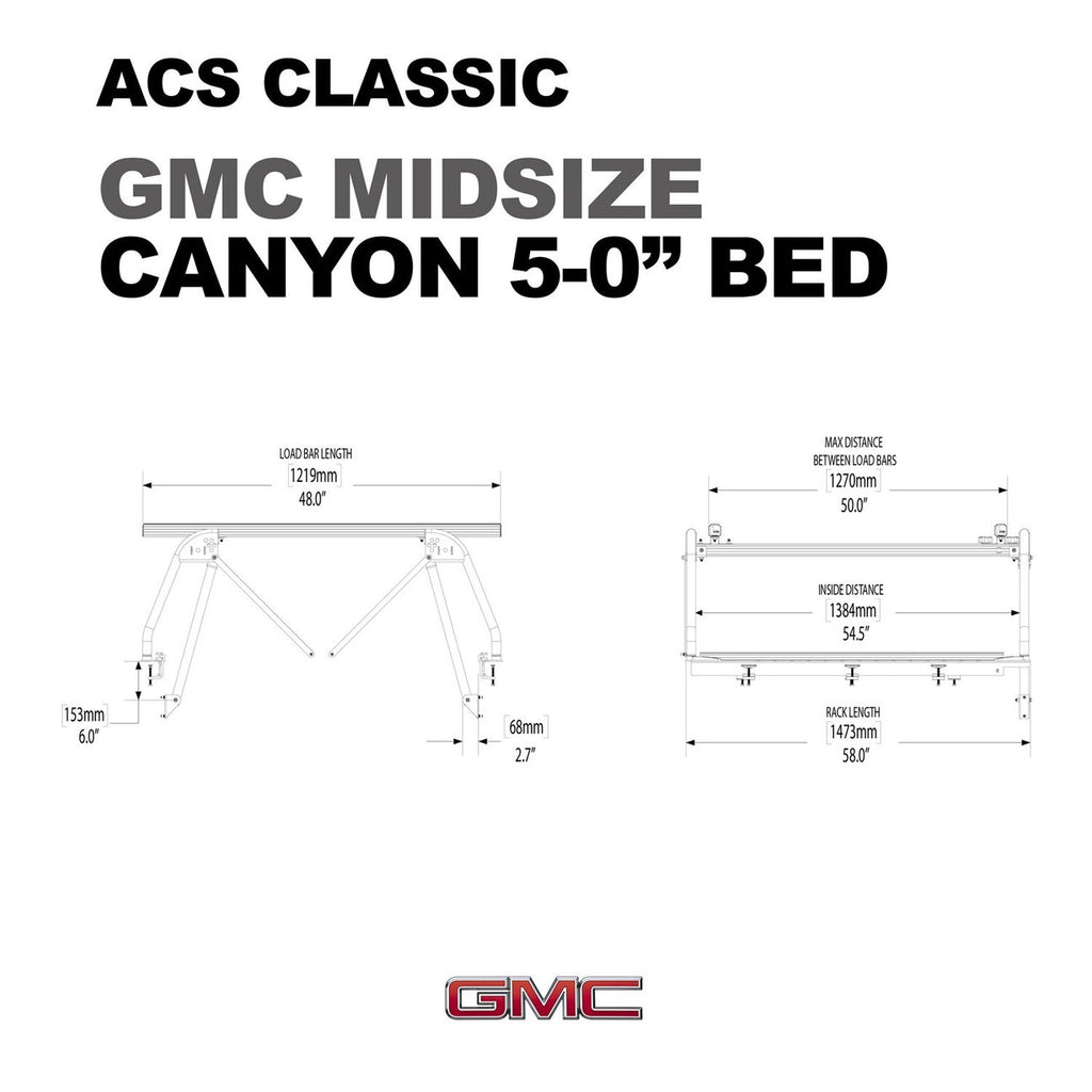 Leitner Active Cargo System ACS CLASSIC Bed Rack For GMC Pickup Trucks Canyon 5 ft Bed