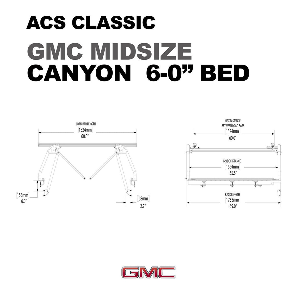Leitner Active Cargo System ACS CLASSIC Bed Rack For GMC Pickup Trucks Canyon 6 ft Bed 