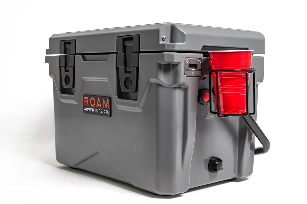 ROAM 20QT Rugged Cooler Removable Cup Holder in Use