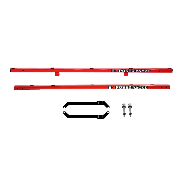 Exposed Racks 9706 Red Click-In Soft Top Roof Rack For Jeep Wrangler JK