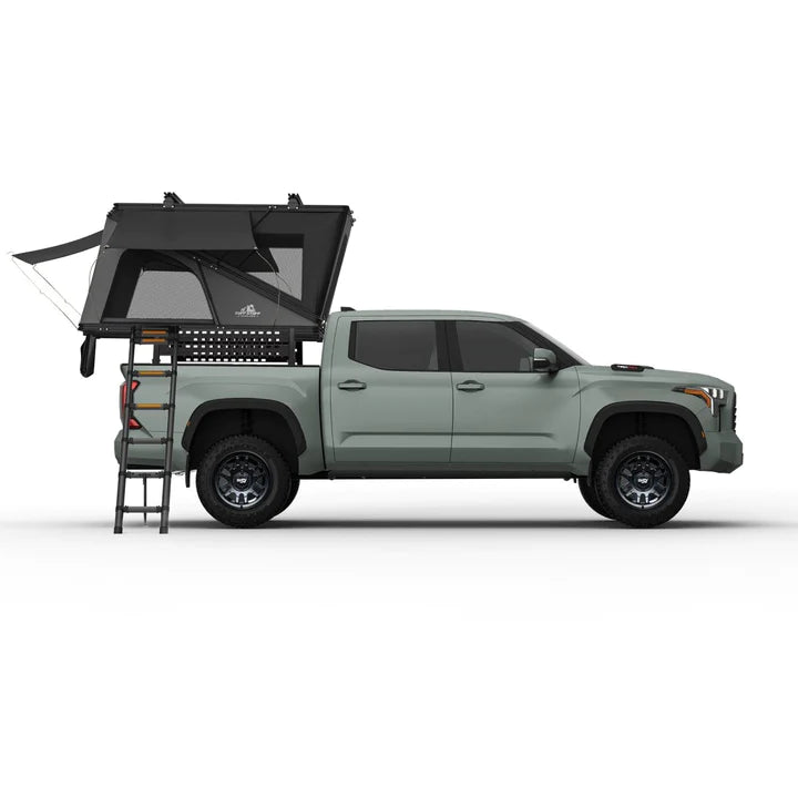 Side View Of The Tuff Stuff Alpine SixtyOne Aluminum Shell Roof Top Tent