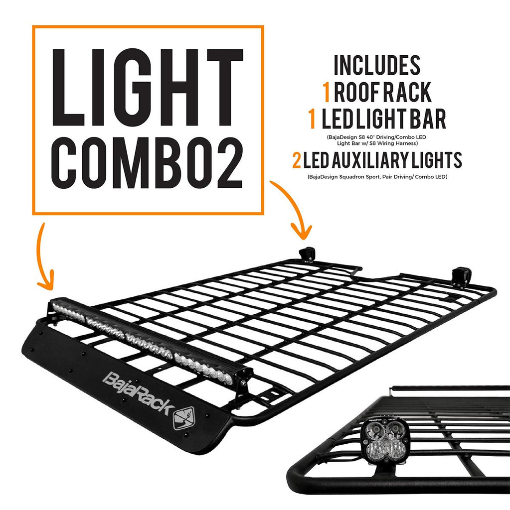 Utility Flat Roof Rack With LED Light Bar