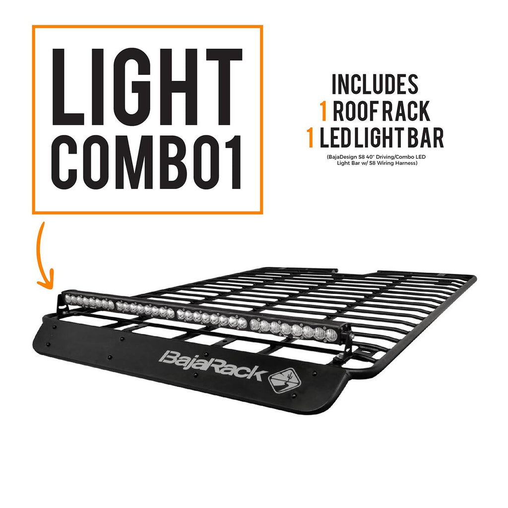 Utility Flat Roof Rack With LED Light Bar