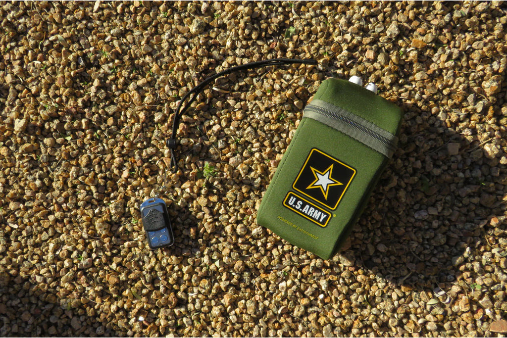 Image displaying the army edition portable misting system in practical use