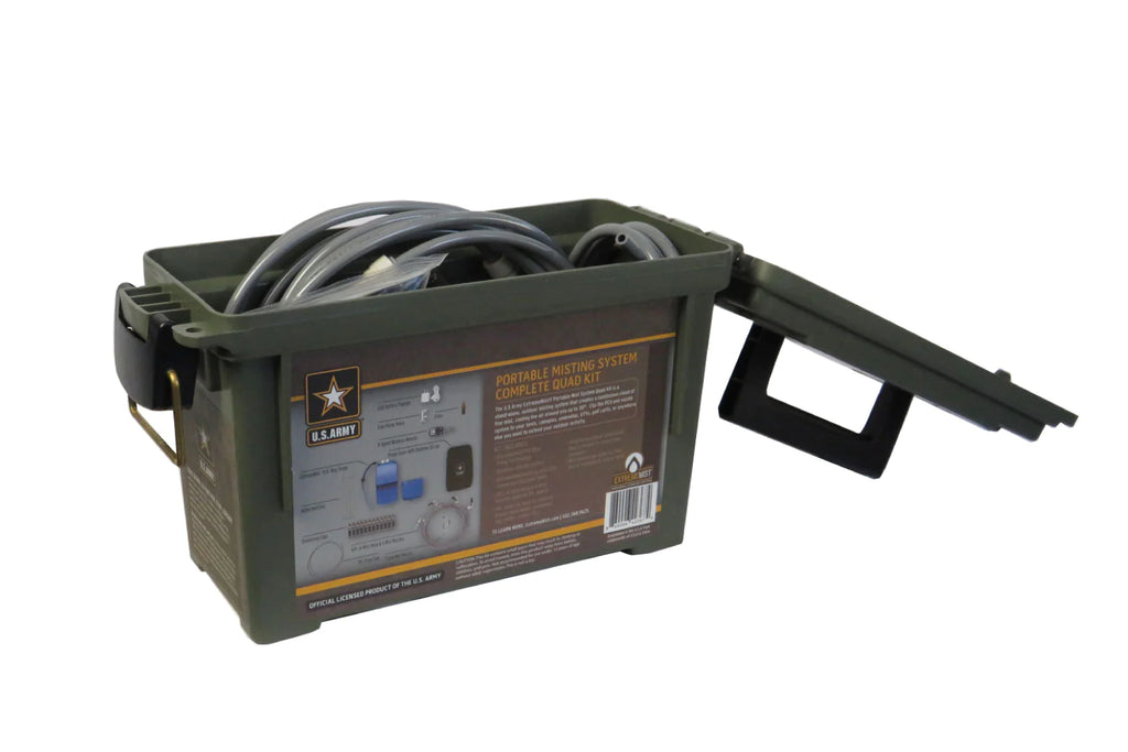 Opened Box of the Portable Misting System Quad Kit