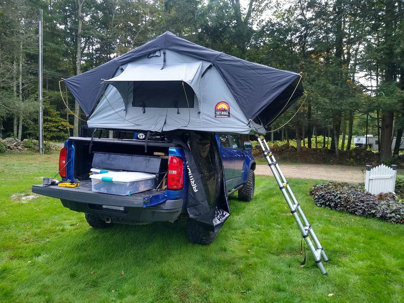 Back View Of The BillieBars Bed Bars With A Deployed Roof Top Tent
