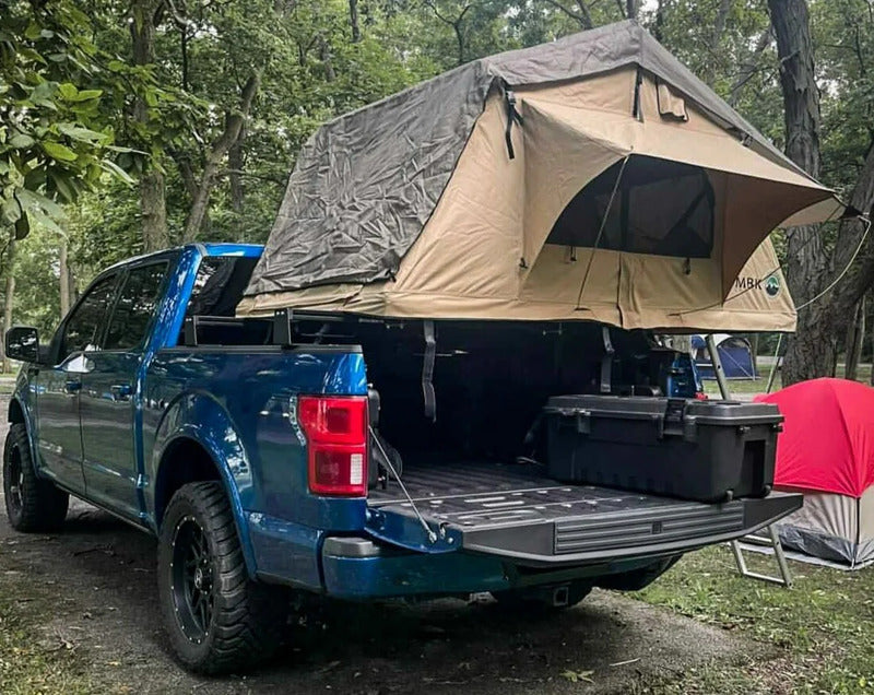 BillieBars Bed Bars For Ford F150 With A Deployed Roof Top Tent