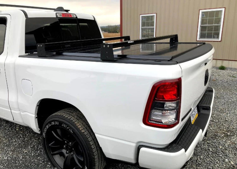 Side View Of The BillieBars Bed Bars For Dodge RAM With A Bed Cover