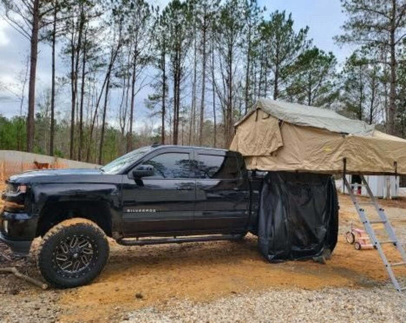 BillieBars Bed Bars For Silverado And Sierra With A Mounted Roof Top Tent