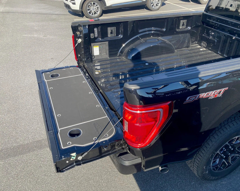 Side View Of The BillieBars Ford Workbench Tailgate Cover