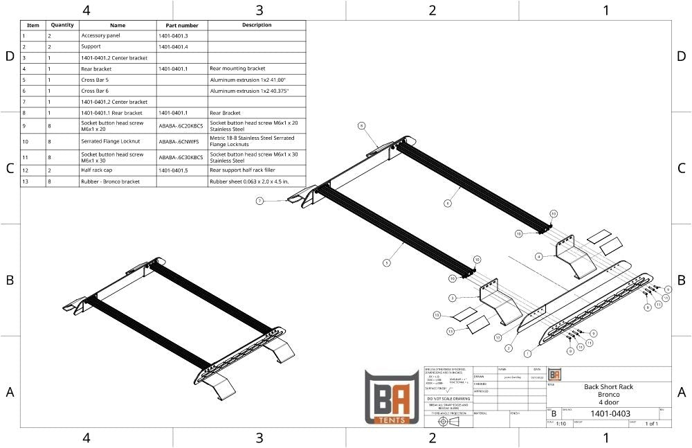 Badass Tents Short Roof Rack Installation Manual