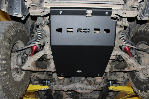 Front View Of The Black Powder Coated RCI GX470 Engine Skid Plate