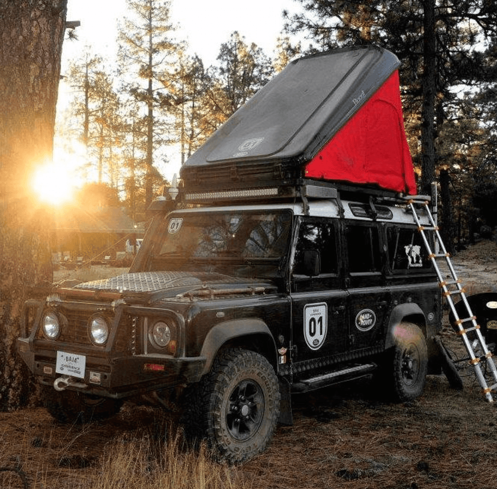 explorer roof top tent open by roost tents