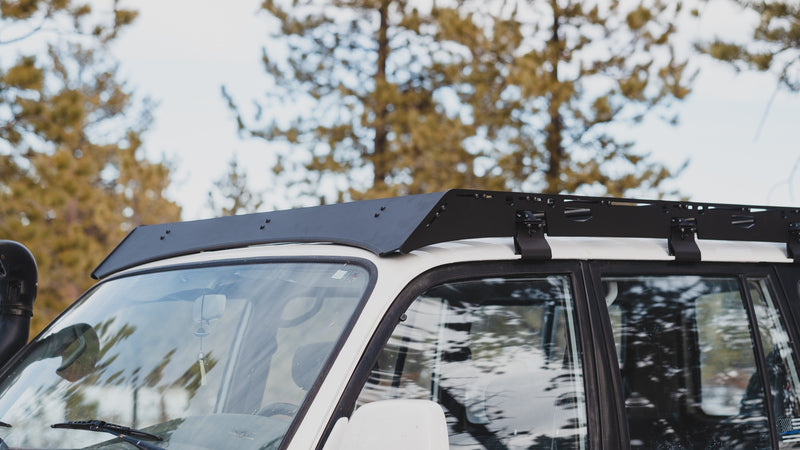Sherpa 80 Series Land Cruiser Roof Rack Front View Of The Wind Deflector