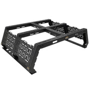 Ruff Rax 2015-2026 Chevy Colorado GMC Canyon 5 ft bed rack three-quarter view showing carbon steel platform on truck