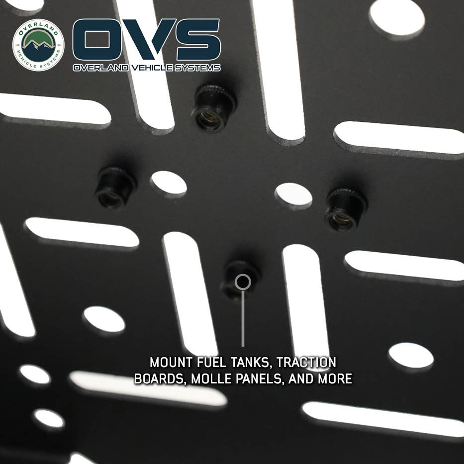 Ruff Rax 2015-2026 Colorado Canyon bed rack hybrid MOLLE panel detail showing gear and accessory mounting surface