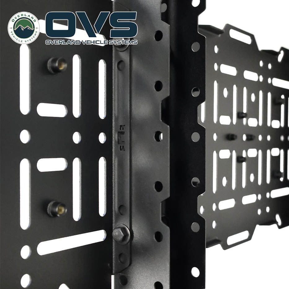 Ruff Rax Colorado Canyon bed rack MOLLE panel configuration showing modular accessory mounting options