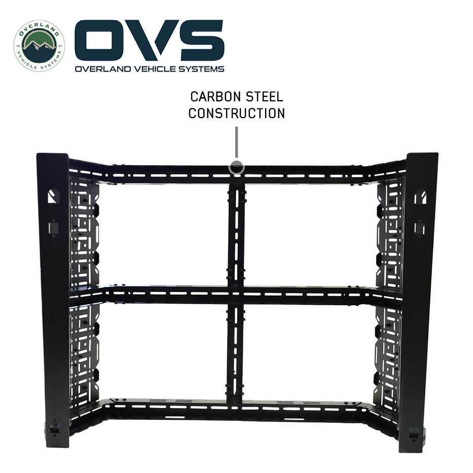 Ruff Rax 2018-2026 Jeep Gladiator 5 ft bed rack top-down view showing adjustable crossbar platform layout