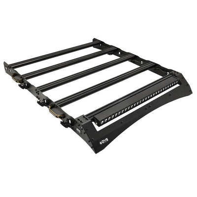 Ruff Rax 2014-2019 Chevy Silverado GMC Sierra 1500 roof rack three-quarter view showing aluminium platform on K2XX truck